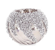 Bizzotto Portacandela di Natale Vortex Vetro Grigio D 8 Cm Argento