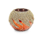 Bizzotto Portacandela di Natale Vortex Vetro Marrone D 8 Cm Oro