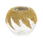 Bizzotto Portacandela di Natale Vortex Vetro Trasparente D 8 Cm Oro