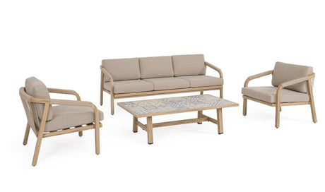bizzotto bizzotto set 4 salotto kalimera con cuscini divano 2 poltrone e tavolino colore desert big ean 8051836779068