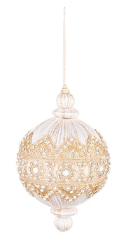 Bizzotto Sfera di Natale Adorn D 100 Mm H 150 Mm con Brillanti Bianco