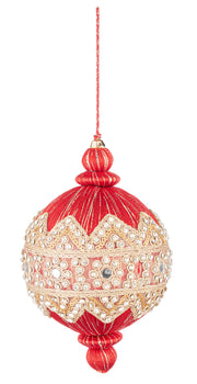 Bizzotto Sfera di Natale Adorn D 100 Mm H 150 Mm con Brillanti Rossa