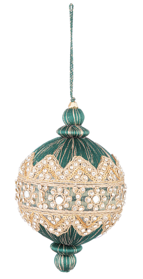 bizzotto bizzotto sfera di natale adorn d 100 mm h 150 mm con brillanti verde scuro ean 8051836739406