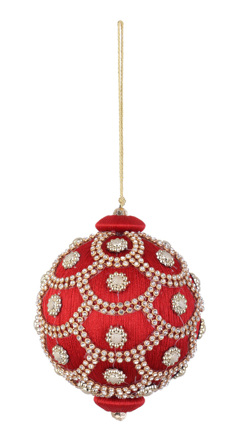 bizzotto bizzotto sfera di natale crystal d 100 mm con perle rosso ean 8051836614369