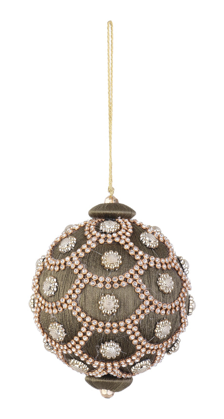 bizzotto bizzotto sfera di natale crystal d 100 mm con perle verde muschio ean 8051836614321