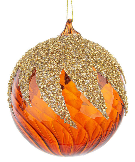 bizzotto bizzotto sfera di natale vortex d 100 mm vetro marrone oro ean 8051836730243