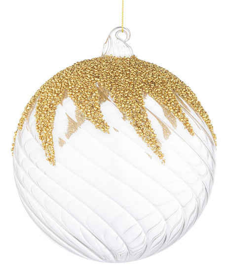 bizzotto bizzotto sfera di natale vortex d 150 mm vetro trasparente oro ean 8051836730335