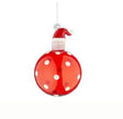 bizzotto bizzotto sfera festivity con cappello di babbo natale a pois d 80 mm vetro bianco rosso ean 8051836736597