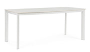 Bizzotto Alcora Tavolo Outdoor Bianco Alluminio Pietra 180×90 cm