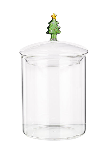 bizzotto bizzotto vaso biscotti di natale astrea con pino h 16 cm d 10 cm vetro trasparente ean 8051836601383