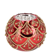 Bizzotto Portacandela Natale Vetro Winslows D 80  Cm Rosso