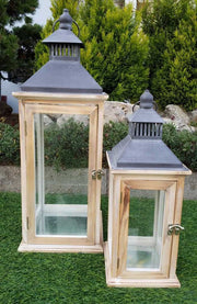 BONTURI CASA HOME DECORATION Lanterna Set 2 Pz 16 x 16 x 42 Cm 22 x 22 x 60 Cm Naturale