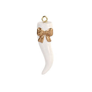 Cupido&Co. Cornetto Bianco con Fiocco Oro H 47 Mm da Appendere Ideale Bomboniera