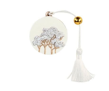 cupidoco cupidoco decorazione intrecci avorio con nappa da appendere elegante ornamento h 50 cm ean 8058196014846