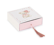 Cupido&Co. Scatola Orsetto Rosa con Inserto e Nappa 120 x 120 x 40 Mm