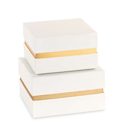 Cupido&Co. Set 2 Scatole Avorio e Oro con Inserto 120 x 120 x 70/140 x 140 x 80 Mm