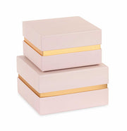 Cupido&Co. Set 2 Scatole Cipria e Oro con Inserto 120 x 120 x 70 / 140 x 140 x 80 Mm