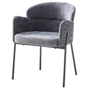 Dimo Poltrona Iris in Tessuto  Grigio con Gambe in Metallo – Sedia da Arredo Design Moderno