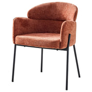 Dimo Poltrona Iris in Tessuto Terracotta con Gambe in Metallo – Sedia da Arredo Design Moderno