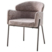 Dimo Poltrona Iris in Tessuto  Tortora con Gambe in Metallo – Sedia da Arredo Design Moderno