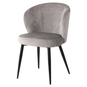 Dimo Poltroncina Evelyn 58 x 48 Cm H 80,5 cm in Tessuto Grigio con Gambe in Metallo – Sedia Design Elegante