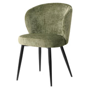 Dimo Poltroncina Evelyn 58 x 48 Cm H 80,5 cm in Tessuto Verde con Gambe in Metallo – Sedia Design Elegante