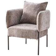 Dimo Poltroncina Dolly in Poliestere Tortora con Gambe in Metallo – Sedia Design Moderna