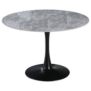 Dimo Parker Tavolo Rotondo D 110 cm Ceramica Grigio Lucido