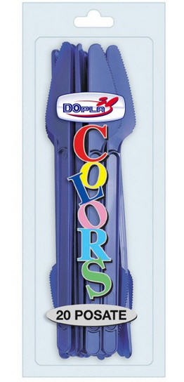 Dopla Coltelli Monouso Blu Plastica 20 pz