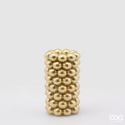 EDG Enzo De Gasperi Candela Natale Moccolo Sfere H 15 Cm D 8  Cm Oro