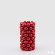 EDG Enzo De Gasperi Candela Natale Moccolo Sfere H 15 Cm D 8  Cm Rosso