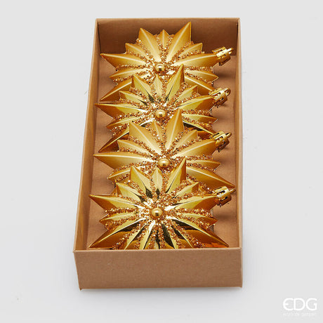 edg enzo de gasperi edg enzo de gasperi addobbo astro di natale d 9 cm cf 4 pz gold ean 8059824522702