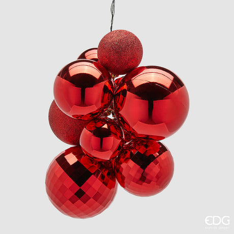 edg enzo de gasperi edg enzo de gasperi addobbo di natale grappolo mirrormix 10 pz red ean 8059824532800