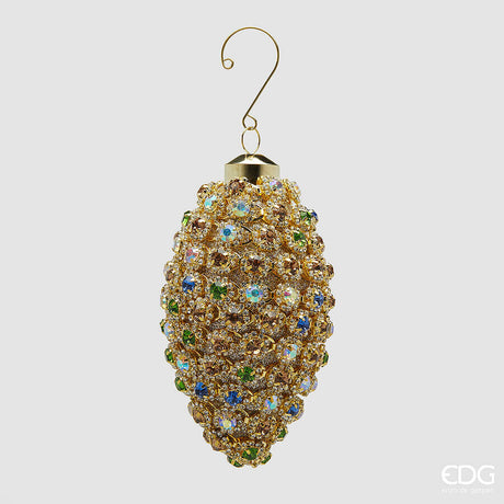 edg enzo de gasperi edg enzo de gasperi addobbo fuso super gemme di natale d 14 cm gold ean 8059824543967