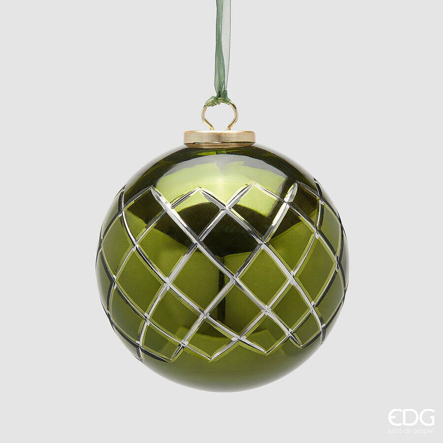 edg enzo de gasperi edg enzo de gasperi addobbo palla di natale rombi d 13 cm green ean 8059824562142