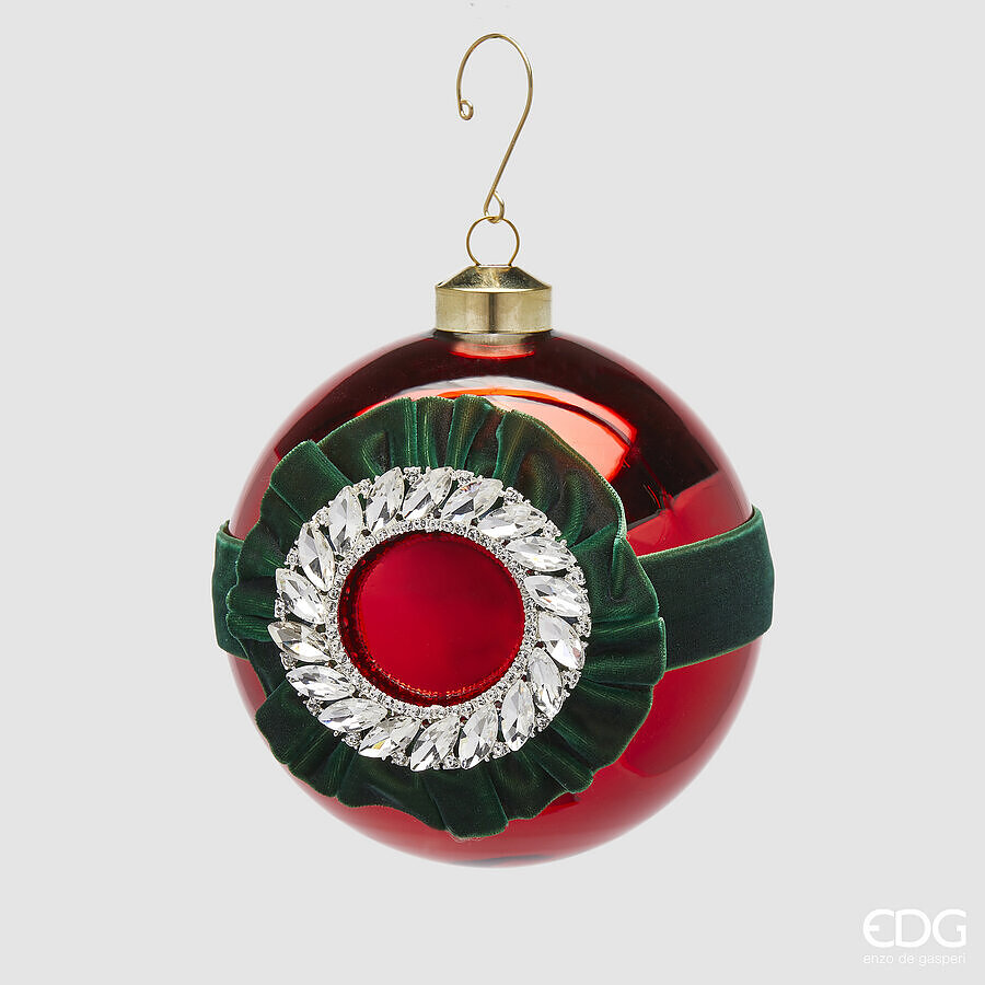 edg enzo de gasperi edg enzo de gasperi addobbo palla di natale strass d 12 cm vetro red ean 8059824395306