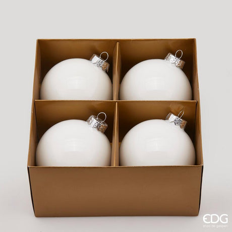 edg enzo de gasperi edg enzo de gasperi addobbo palla di natale vetro d 10 cm cf 4 pz bianco ean 8056372575990