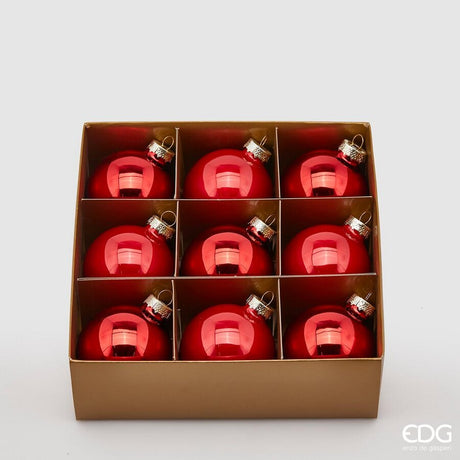 edg enzo de gasperi edg enzo de gasperi addobbo palla di natale vetro d 6 cm cf 9 pz rosso ean 8054184563037