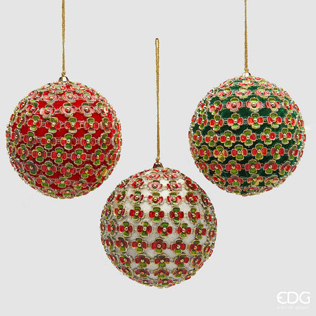 edg enzo de gasperi edg enzo de gasperi addobbo palla flowermix di natale ass d 10 cm green red 1 ps ean 8059824536440