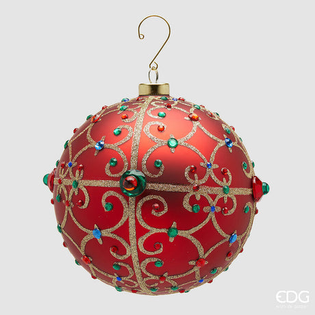 edg enzo de gasperi edg enzo de gasperi addobbo palla jewel di natale d 15 cm red ean 8059824507242