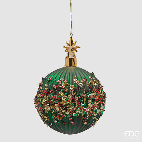 edg enzo de gasperi edg enzo de gasperi addobbo palla mille perle di natale d 10 cm green ean 8059824508607