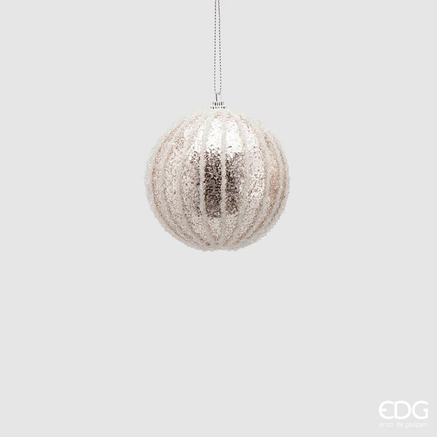 edg enzo de gasperi edg enzo de gasperi addobbo palla sugar righe di natale d 8 cm champagne ean 8059824085375