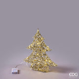 edg enzo de gasperi edg enzo de gasperi albero di natale led intreccio 30 microled h 40 cm l 34 cm l 10 cm ip20 gold ean 8059824545923