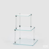 edg enzo de gasperi edg enzo de gasperi alzata decorativa splendor quadrata 3 piani h 38 cm l 30 cm l 30 cm vetro natural ean 8059824514981