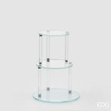 edg enzo de gasperi edg enzo de gasperi alzata decorativa splendor rotonda 3 piani h 38 cm d 30 cm vetro natural ean 8059824514974