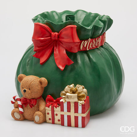 edg enzo de gasperi edg enzo de gasperi base pino sacco reagli natale h 39 cm d 50 cm green red ean 8059824531582