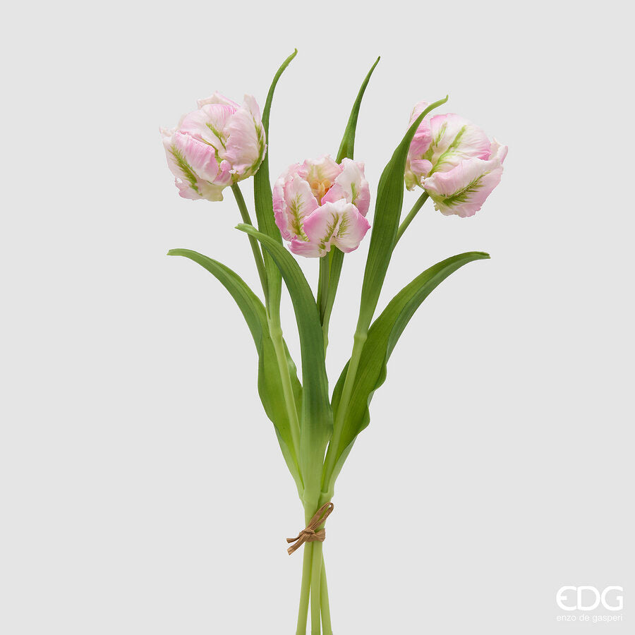 edg enzo de gasperi edg enzo de gasperi bouquete tulipano parrot x3 h 40 cm con bocciolo lilac ean 8059824612700
