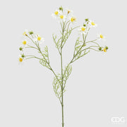 EDG Enzo De Gasperi Camomilla Ramo con Foglie H 70 Cm Pianta Artificiale Bianco