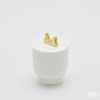 edg enzo de gasperi edg enzo de gasperi candela di natale fiocco con vaso h 13 cm d 9 cm frangipani bianco oro ean 8059824544025