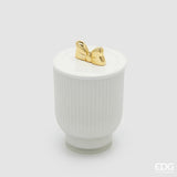 edg enzo de gasperi edg enzo de gasperi candela di natale fiocco con vaso h 15 cm d 10 cm frangipani bianco oro ean 8059824544100